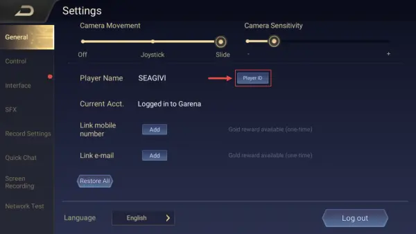 How to check Arena of Valor（Asia） ID