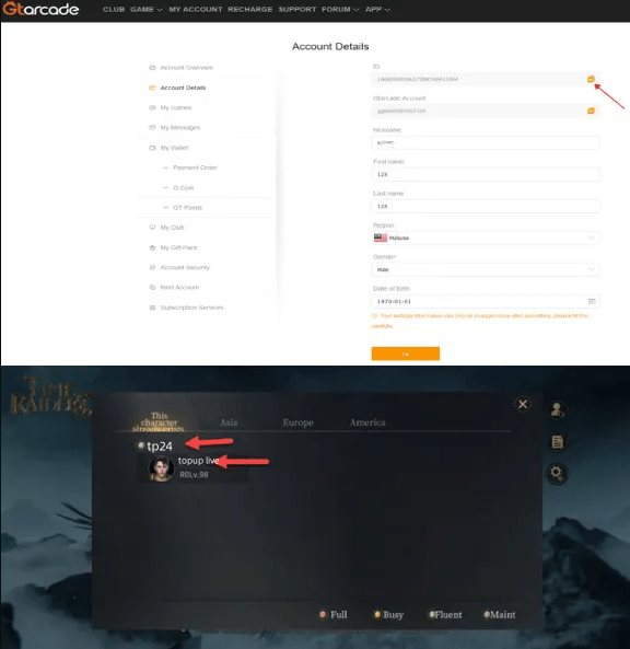 How to check Time Raiders Mobile ID
