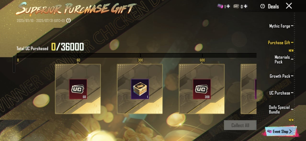 PUBG Mobile 3.9 UC Event: Purchase Gifts, Rebates & TOPUPlive Deals