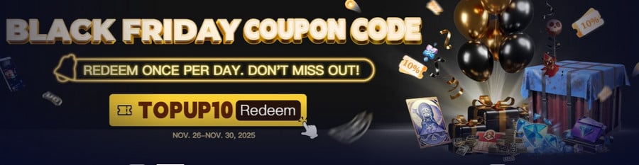 TOPUPถ่ายทอดสด วันขอบคุณพระเจ้าและลดราคาคริสต์มาส | 10% OFF รหัสคูปอง TOPUP10 + ข้อเสนอรายวัน