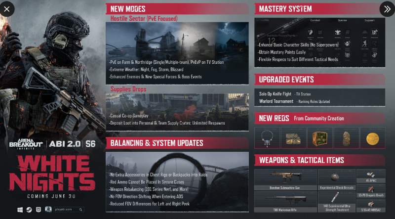 Arena Breakout Season 6 White Nights Update Guide: New PvE Mode + Mastery System Heavily Featured!