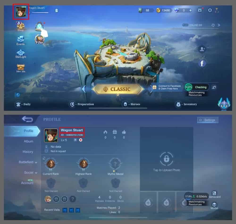 Mobile Legends: Bang BangのIDを確認する方法
