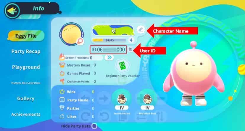 How to check Eggy Party ID