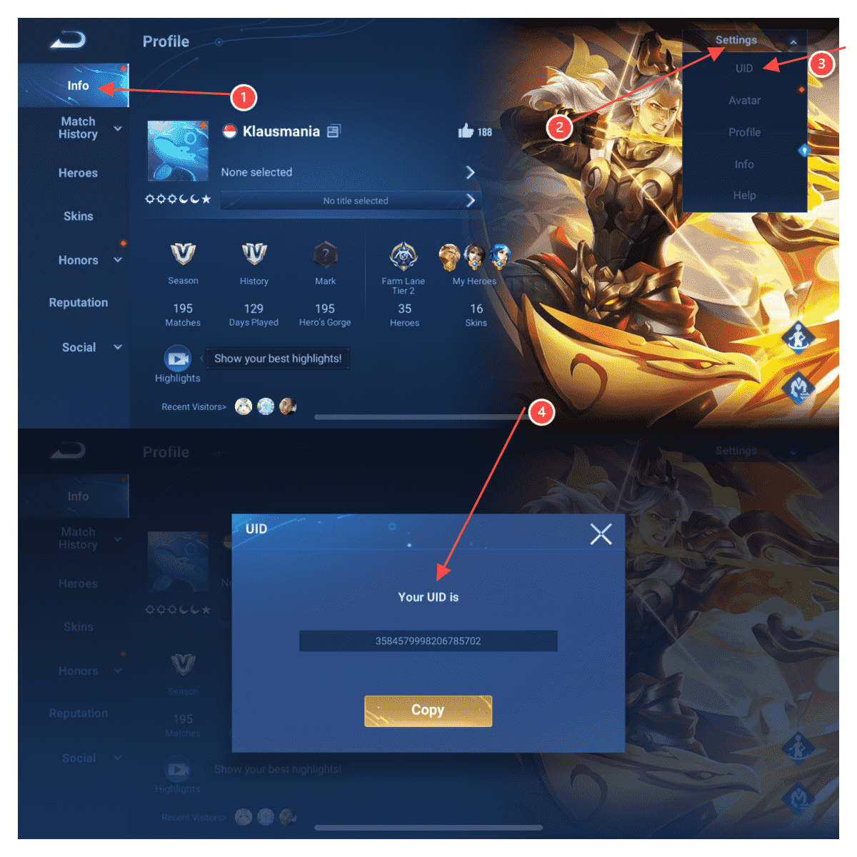How to check Honor of Kings ID