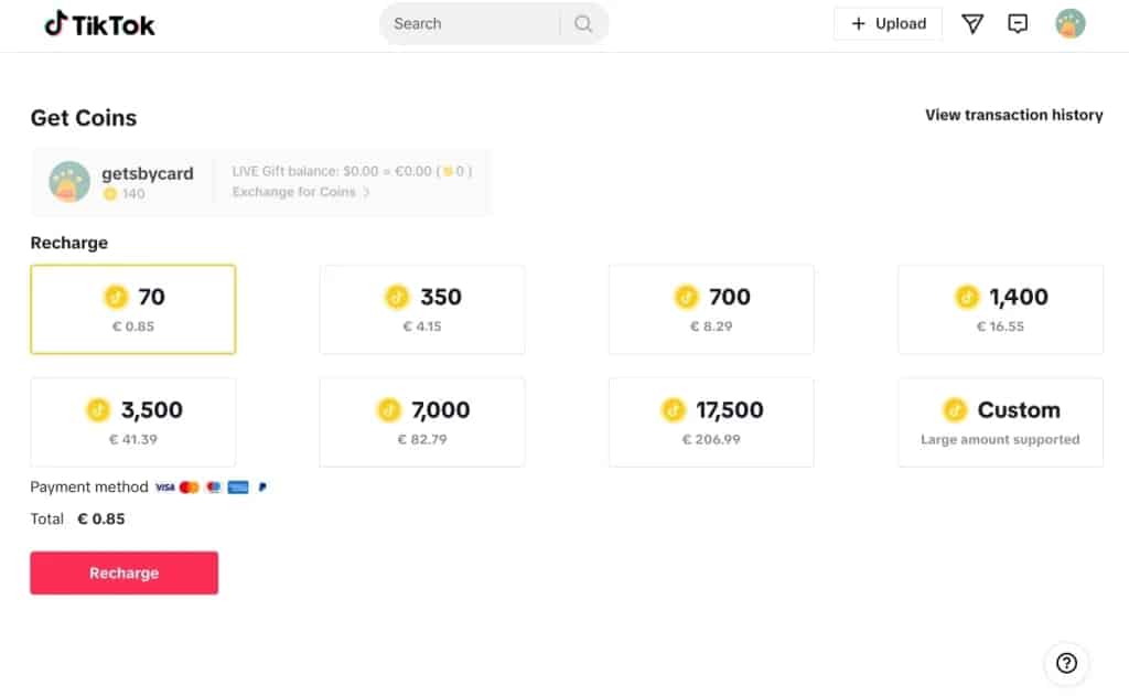 Så här kontrollerar du 1 Yuan för 10 TikTok-diamanter/-mynt Ladda entré för Apple ID
