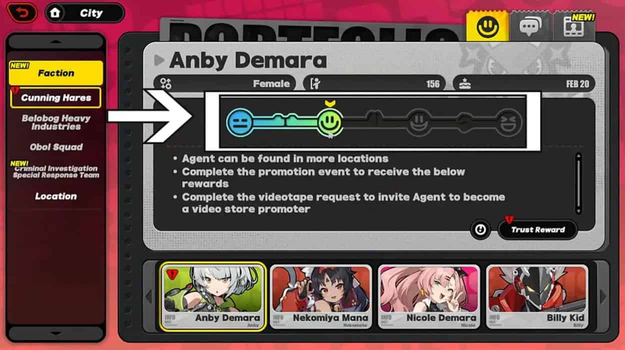 How to check Zenless Zone zero Guide to Increasing Agent Trust Level ID