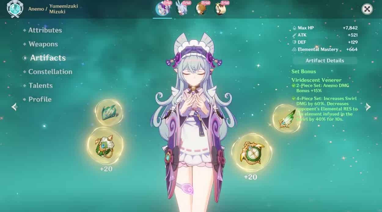 How to check Genshin Impact Guide to Yumemizuki Mizuki Character - Best Build ID