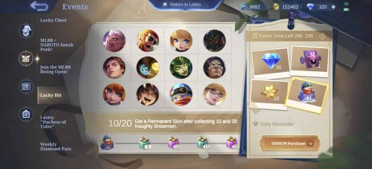 How to check Mobile Legends Lucky Hit Event Guide - Earn Free Draws ID