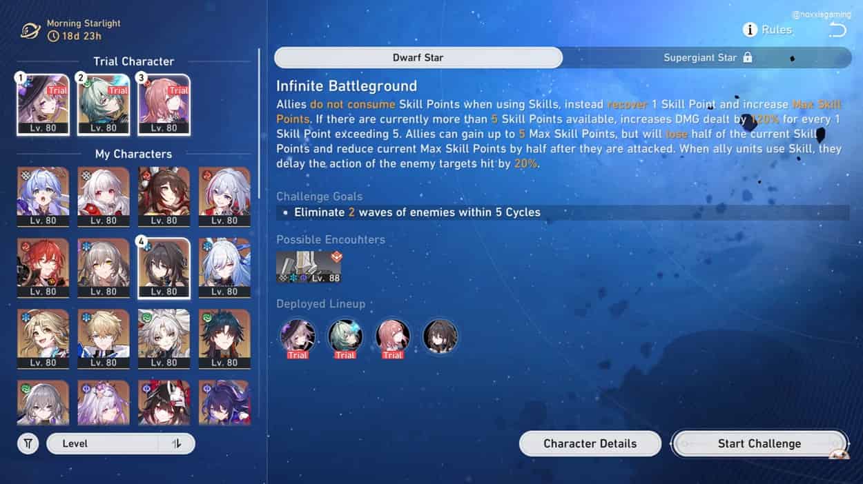 How to check Honkai: Star Rail Morning Starlight Combat Challenge - Best Strategies for All Stages ID