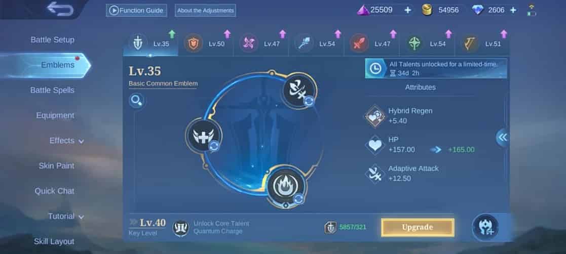 How to check Mobile Legends Luminous Emblem System - How It Changes Power Scaling ID