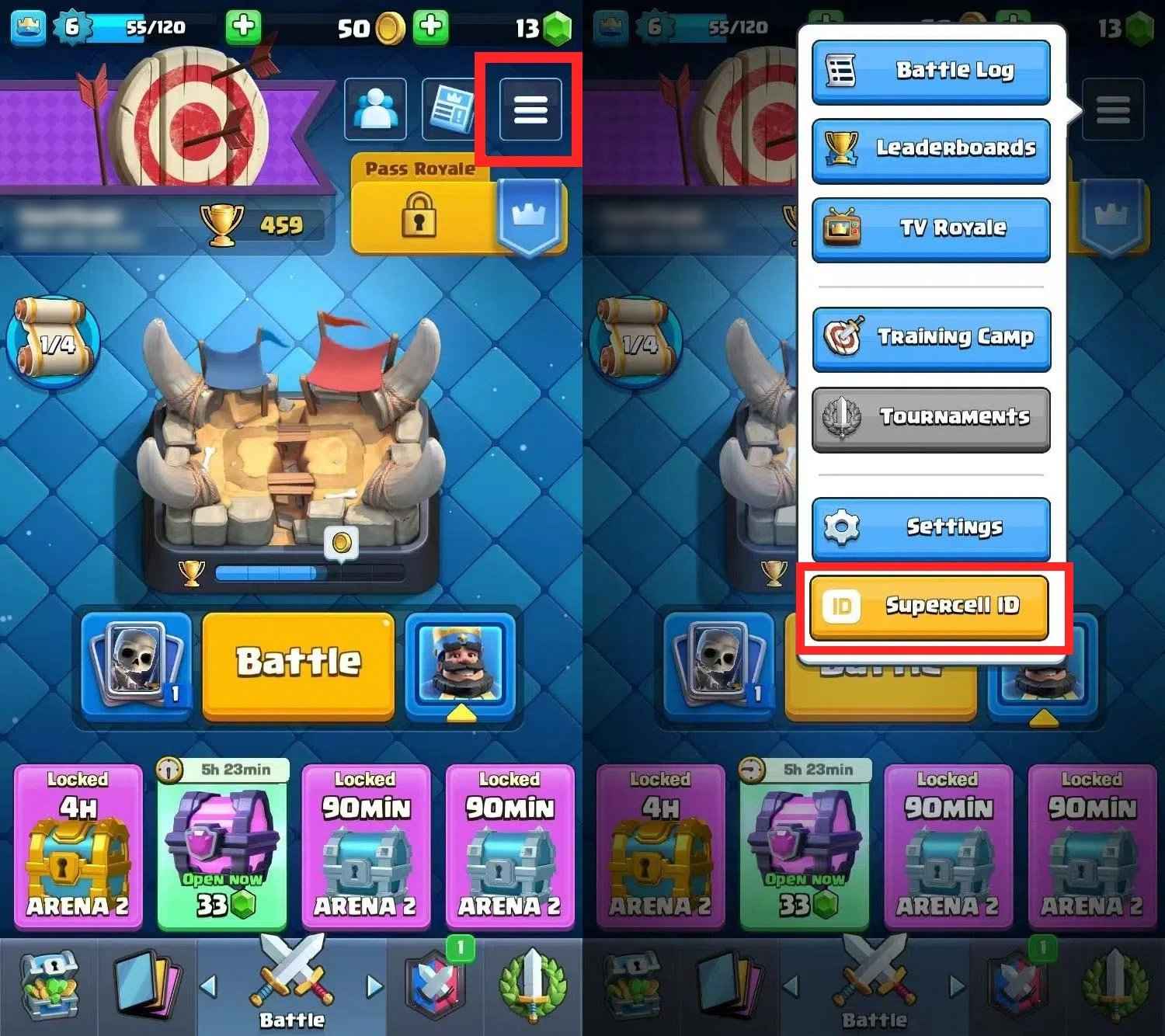 Cara menyemak ID Clash Royale.