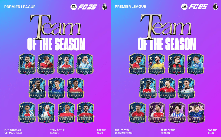 How to check EA FC 25 TOTS revealed – official best xi for premier league & top leagues ID