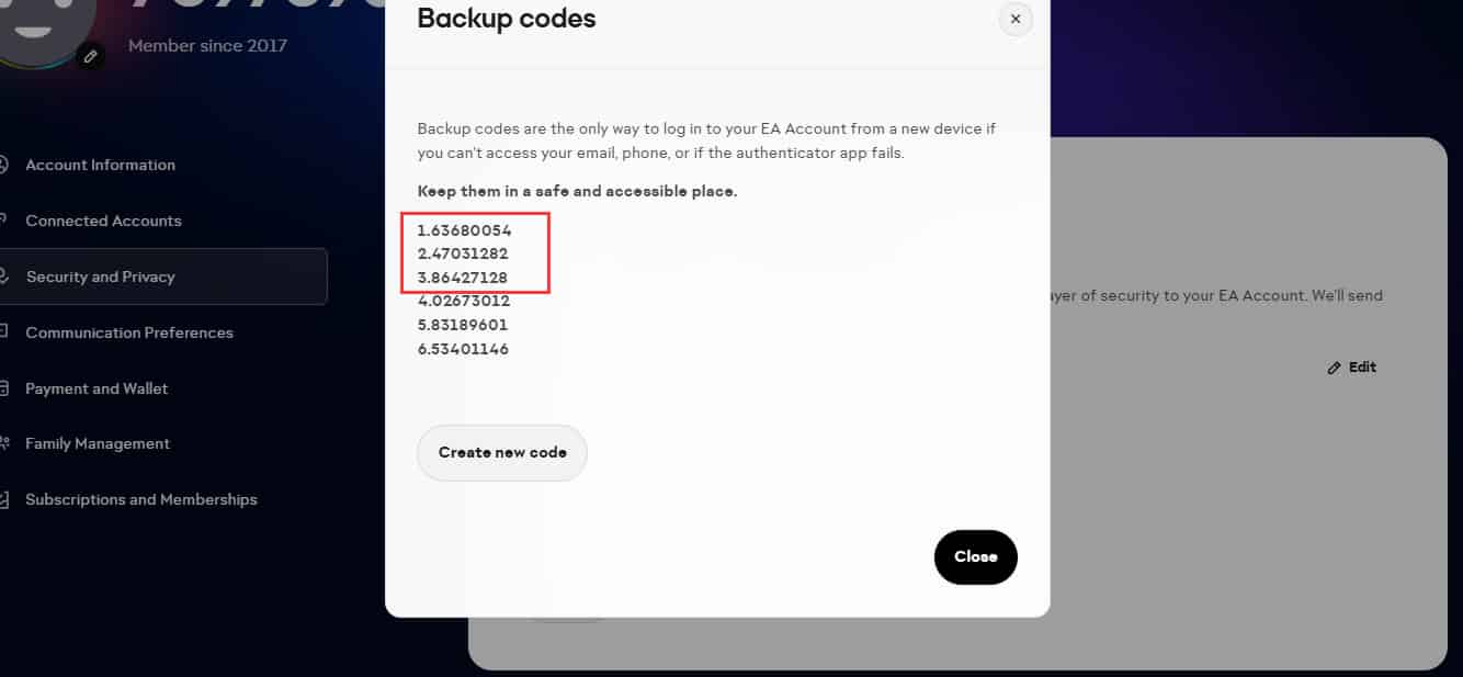 How to check Get FC 25 Origin Backup Codes ID