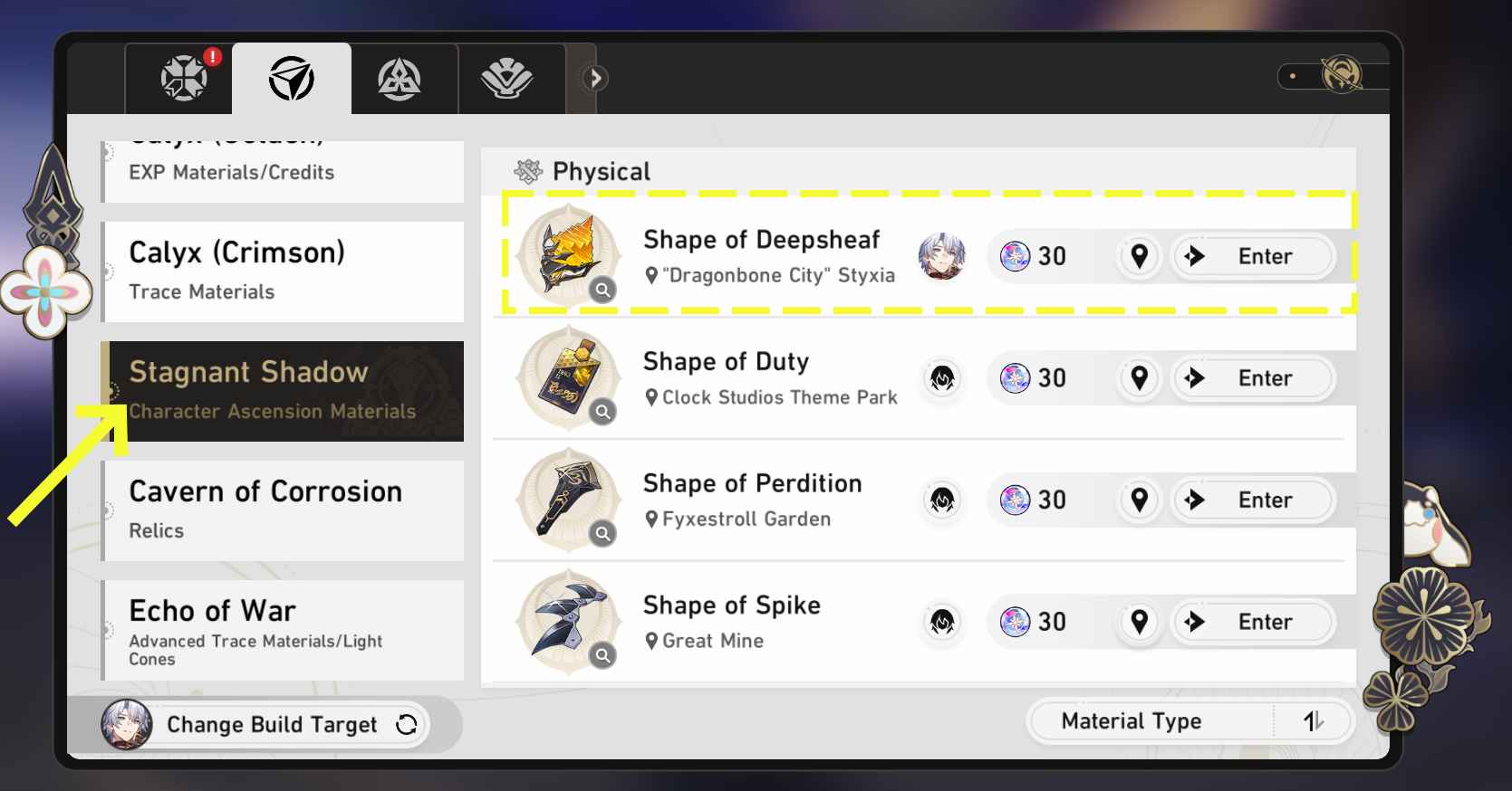 How to check Hysilens: Ascension, Trace & Light Cone Materials-Honkai: Star Rail ID