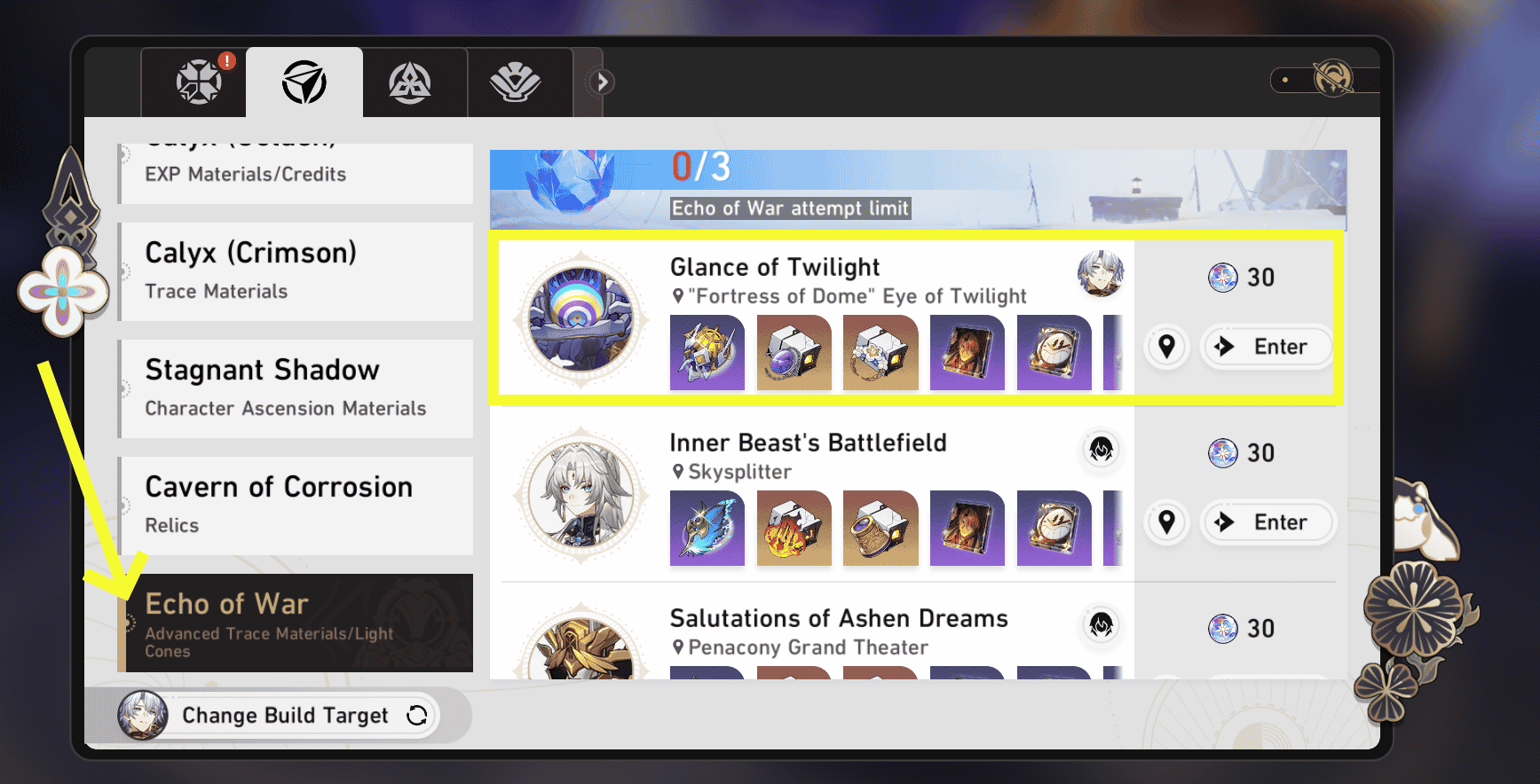 How to check Hysilens: Ascension, Trace & Light Cone Materials-Honkai: Star Rail ID