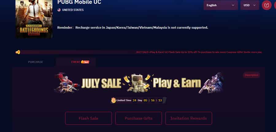 How to check Událost UC PUBG Mobile: Nákup dárků, slev a topUplive nabídek ID