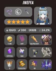 How to check Genshin New Reaction, Ineffa Builds ID