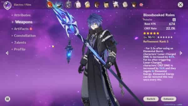 How to check Genshin Impact 6.0 Flins Build: Materials, Constellations, Talent, Weapon, Artifact and Teams ID