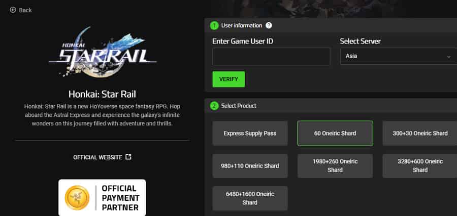 How to check Best Best Honkai Star Rail Top Up Center: Official, Codashop, Razer Gold, G2G & TOPUPlive Compared ID