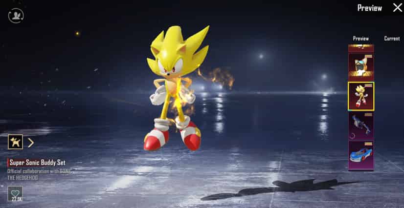 How to check PUBG Mobile x Sonic Collab: Speedster Buggy & Buddy Sets ID