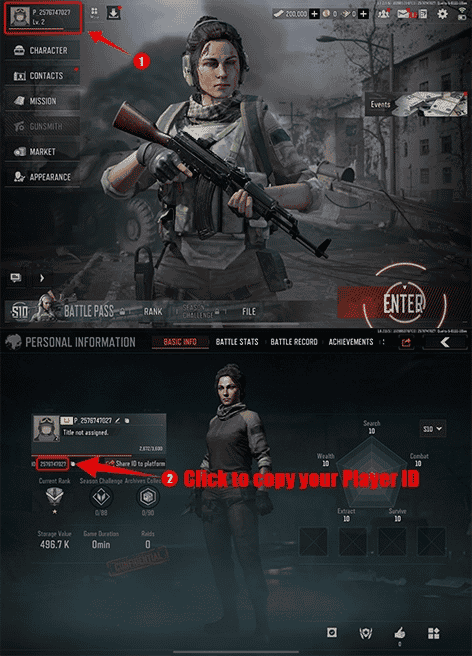 How to check Arena Breakout Mobile ID