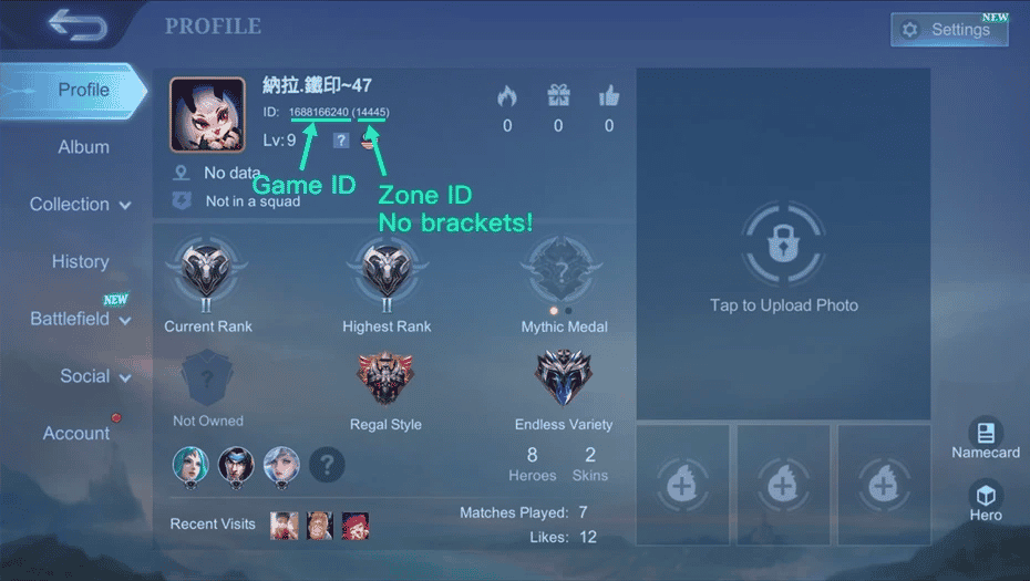 วิธีตรวจสอบรหัส Mobile Legends: Bang Bang