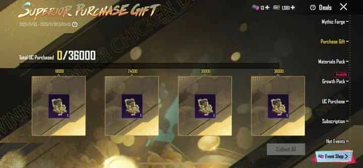 How to check PUBG Mobile UC Event: Purchase Gifts, Rebates & TOPUPlive Deals ID