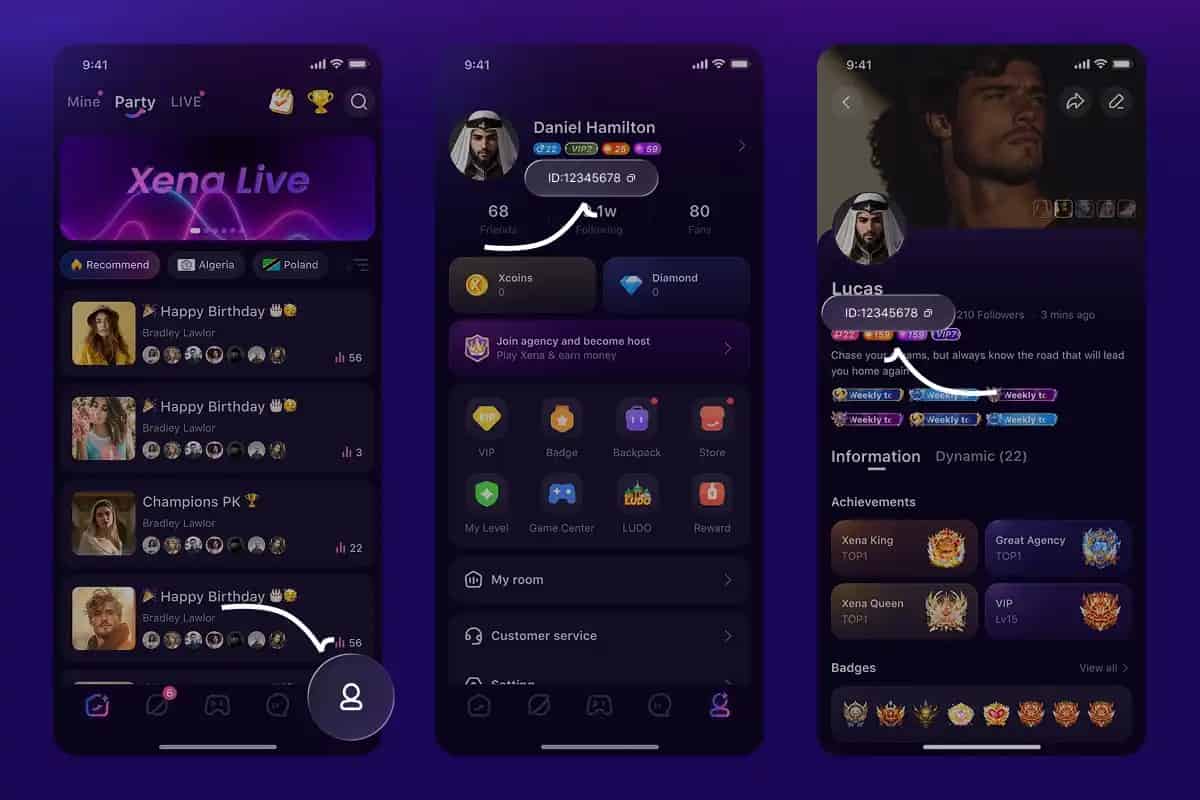 Cómo verificar la identificación de Xena Live: Group Voice